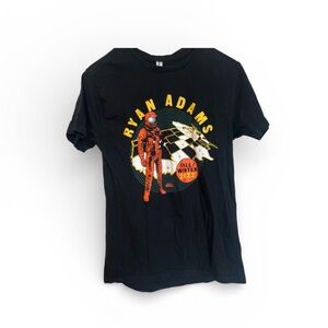 Ryan Adams Black Tour T-Shirt with Colorful Text